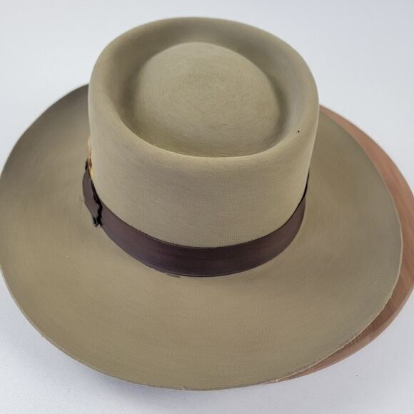 Dobbs Fifth Ave New York Mahoney Tan Beige Wool Men's Hat Sz 7 Fedora Dapper USA - Picture 7 of 16